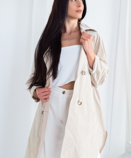 Alternative view of oversize'owy płaszczyk DOLCE VITA jasny beż