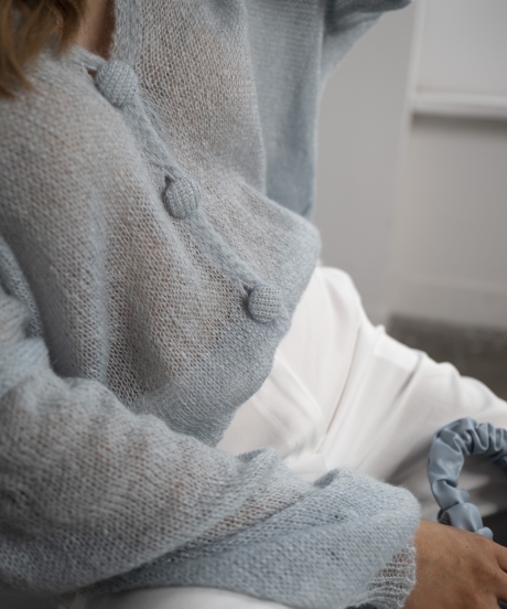 Alternative view of Elegancki kardigan RACHEL jasny błękit