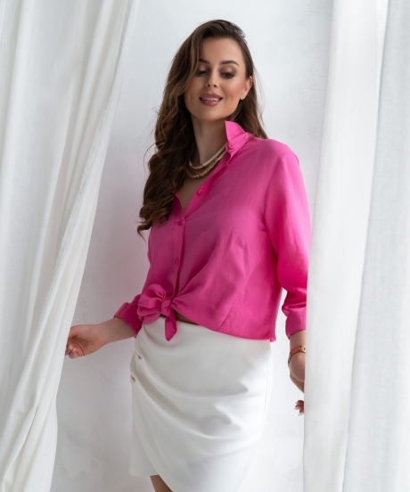 Koszula lniana PORTOFINO fuksja